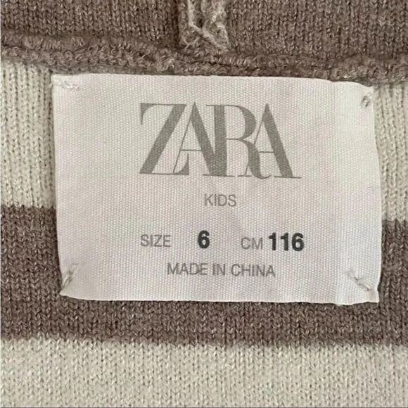 Zara Girls Hooded Open Cardigan Tan Lightweight SZ 6 - Picture 7 of 10